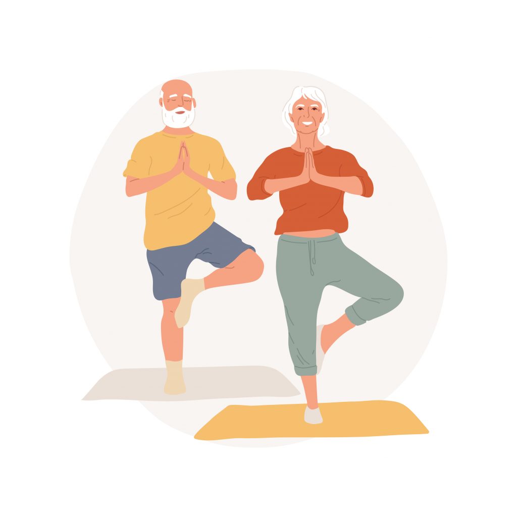 Yoga for elderly people isolated